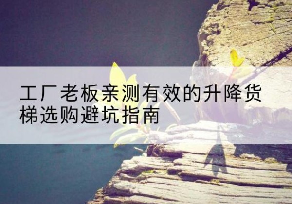酒泉升降货梯怎么选-工厂老板亲测有效的升降货梯选购避坑指南